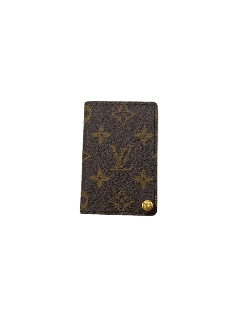 LOUIS VUITTON Porte Wallet Cartes Credit Pression Monogram Canvas Brown